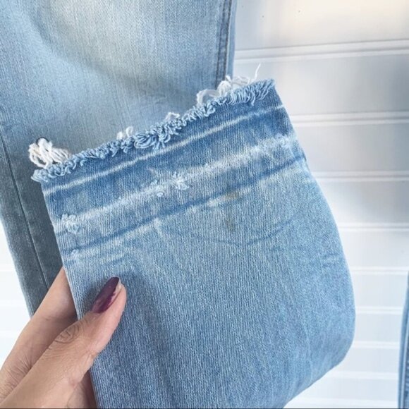 Zara Woman light wash distressed mid rise skinny jeans size 6 - Picture 4 of 9